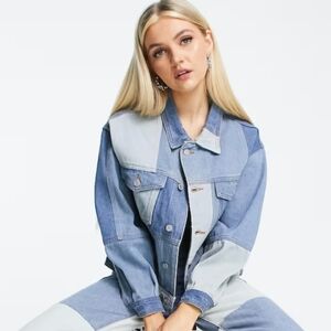 Signature8 Blue Patchwork Women's Jacket Size L